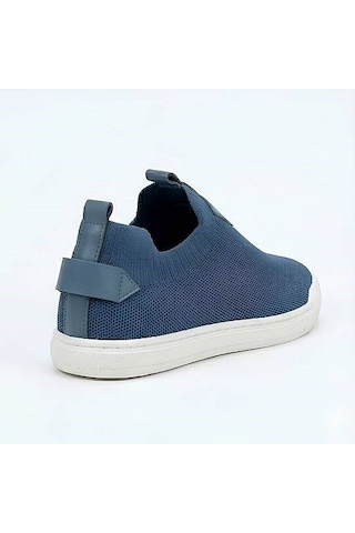 Daytex 4224 Erkek Slip-on - Full Triko Örgü Termo Taban Sneaker Mavi