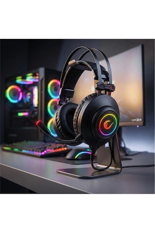Rampage Rm-k1 Pulsar Siyah Usb 7.1 Surround+titreşim Rgb Gaming Oyuncu Mikrofonlu Kulaklık Kdo