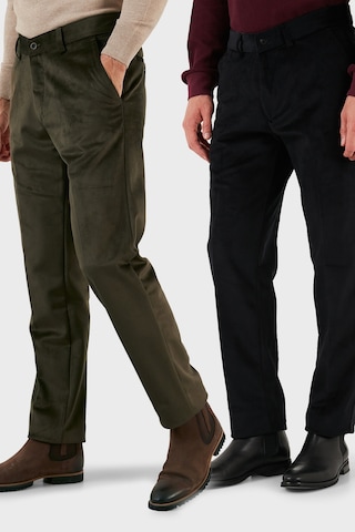 Buratti Normal Bel Regular Fit Düz Paça 2'Li Paket Erkek Kadife Pantolon 645Merlins2 Haki-Siyah