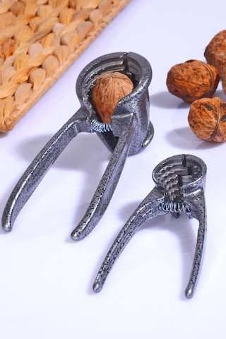 Metal Ceviz Fındık Kıracağı Ikili Set Döküm Beyaz