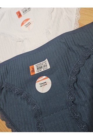 Ilke 3 Lü İlke Viskon Dantelli Süper Soft Bayan Bikini Karışık/çok Renk