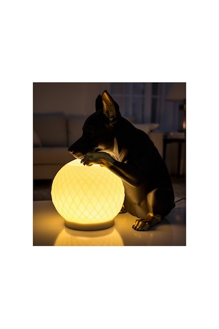 Uykucu Doberman Gece Lambası Siyah - Beyaz
