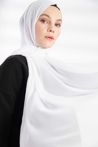 Flora Tekstil Krep Şifon Şal 180x70 Beyaz