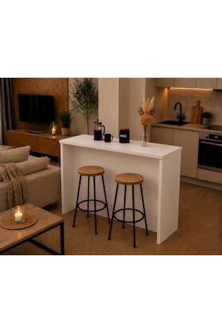 Figa Mutfak Adası - Mutfak Masası-120 Cm Beyaz