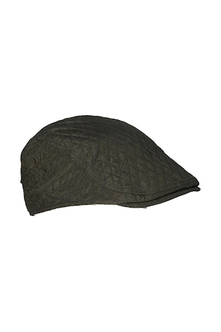 Bay Şapkacı Erkek Haki Kapitone Desenli Kasket Şapka - Kışlık Flat Cap8176 Haki