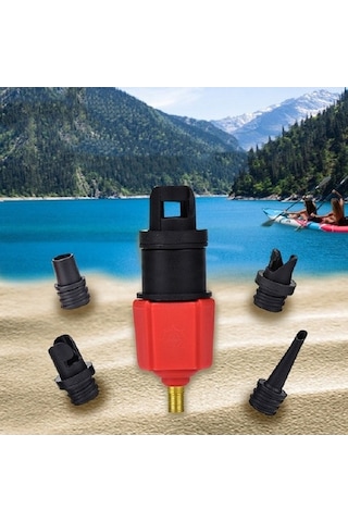 Didadodo Sörf Kürek Kurulu Kauçuk Tekne Şişme Yatak Hava Valfi Adaptörü Araba Hava Pompası Adaptörü Kırmızı, Küçük Boyutlu Adaptör