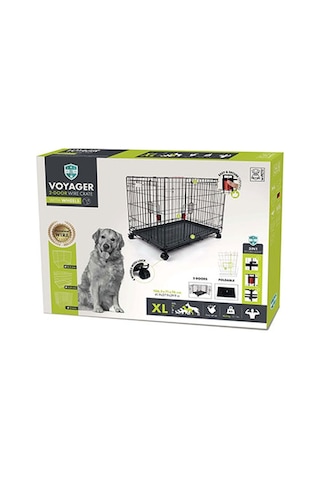 M-pets Voyager Tekerlekli 2 Kapılı Köpek Kafesi Xlarge Siyah 106x71x76 Cm 244-52013.04