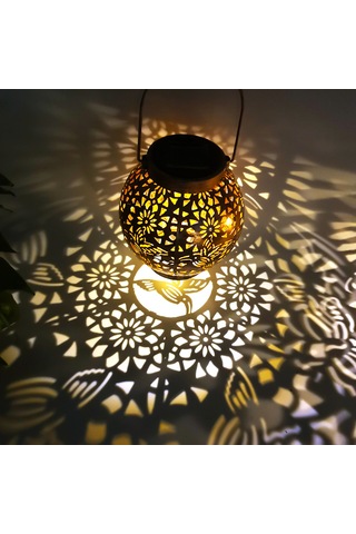 Singree Bahçe Dekorasyonu İçin Metal Kelebek Ve Sinekkuşu Desenli Güneş Enerjili Led Aydınlatma Lambası