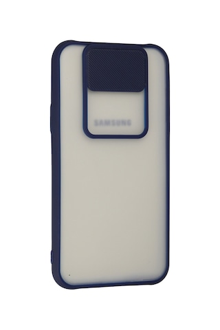 Galaxy J7 Kılıf Palm Buzlu Kamera Sürgülü Silikon - Lacivert