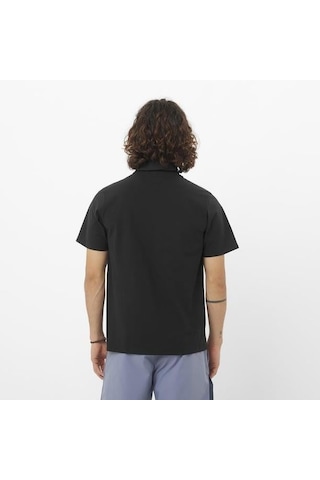 Salomon Trackline Polo M Erkek T-shirt-29845 Siyah