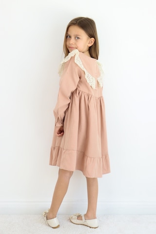 Miababy Fiyonk Detaylı Elbise 1-8 Yaş Kahverengi