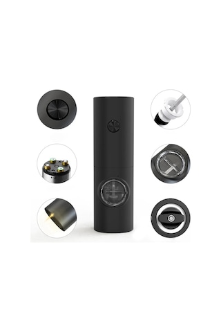 Jialan Elektrikli Karabiber Öğütücü Baharat Öğütücüler Siyah