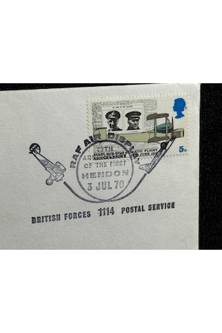 1970 İngiltere Kraliyet Hava Kuvvetleri Royal Air Force Fdc Limited First Raf Air Display At Hendon 1920 Cover