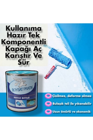 Boysat Pratik Tek Komponentli Solvent Bazlı Havuz Boyası 2.5 Kg -