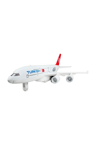 Airbus A380 Metal Yolcu Uçağı Çek Bırak Işıklı Sesli Metal Uçak Thy Turkish Yolcu Uçağı 22cm