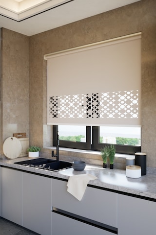 Neya Lazer Kesim Mat Stor Perde, Lazer Kesimli Klasik Serisi, C-191003 Açık Kahverengi