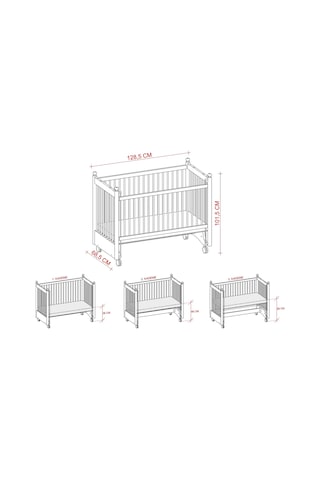 Meltem Kids Mondo Sallanır Ahşap Anne Yanı Beşik - 60x120 cm (beyaz) Beyaz