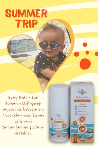 Bonny Kids Sun Screen Cream 50spf Roll-on&bebek/çocuk Güneş Kremi