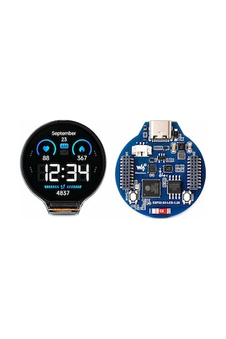 Esp32-s3 1.28" Ips Dokunmatik Lcd Geliştirme Kartı Wifi + Bluetooth 5 Ble Gc9a01 Usb Type-c