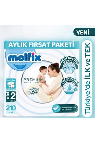 Molfix Premium Fırsat Paketi 70'li x 3 210 Adet PKT.MOLFIX.101 2 Numara