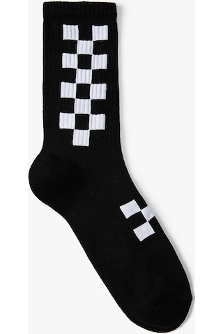 Koton Soket Çorap Geometrik Desenli Siyah 4wam80384aa 4WAM80384AA999 Siyah