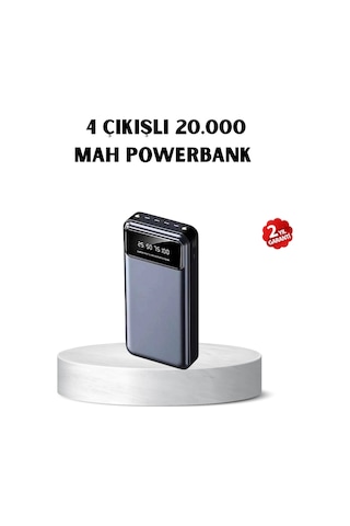 Mey İthalat Powerbank 20000 Mah Hızlı Şarjlı Led Fenerli Ve 4 Portlu Çok Renkli