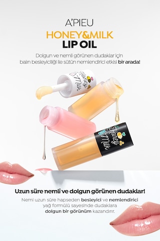 Bal Ve Süt Özlü Besleyici Şeftali Aromalı Dudak Bakım Yağı A'pıeu Honey&milk Lip Oil Light Peach