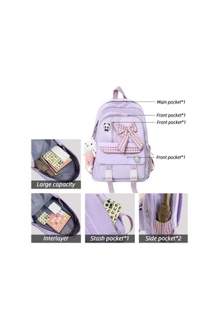 Kawaii Sırt Çantası Sevimli Aksesuarlar İle Günlük Kitap Çantaları Dizüstü Bilgisayar Çantası Seyahat Day Packs Pink Pembe