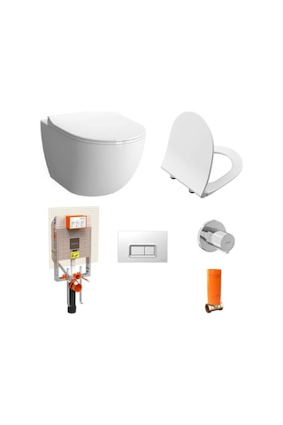 VitrA 800-1868 Sento Rim-Ex Asma Klozet + VitrA Gömme Rezervuar