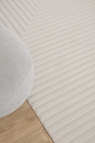 Kaşmir Halı İskandinav Rune White Salon Mutfak Halısı Yolluk Krem