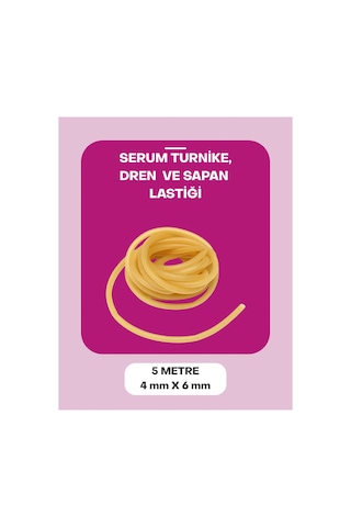 4x6 Mm Serum Turnike Lastiği Dren Sapan Av Lastiği Doğal Kauçuk 5 Metre