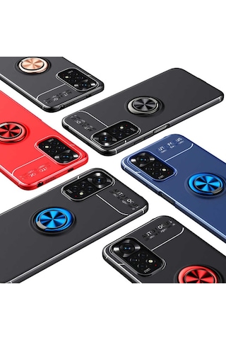 Xiaomi Redmi Note 11S Global Kılıf Yüzüklü Magnetli Ravel Case
