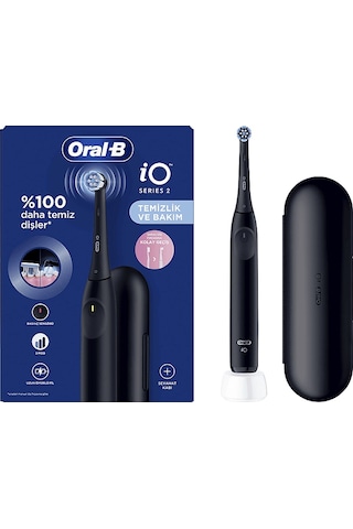 Oral B Io 2 Serisi Şarjlı Diş Fırçası Siyah + Seyahat Kabı