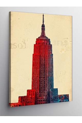 Kanvas Tablo Empire State Binası Ve Vintage Tasarım 100cmx140cm