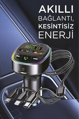 Torima G15 Fm Transmitter, Tf/usb Müzik Ve 18w Hızlı Şarj Özellikli Araç Cihazı