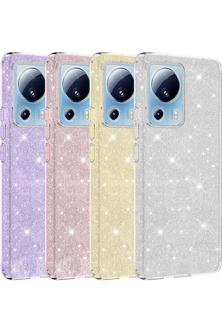 Xiaomi Uyumlu Mi 13 Lite Kılıf Zore Parıltılı Simli Shining Silikon