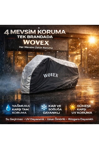 Wovex Honda İle Uyumlu Crf 250 Rally Motosiklet Brandası Gri Siyah Kombinasyonlu Arka Çanta Uyumlu Motor Branda Genel