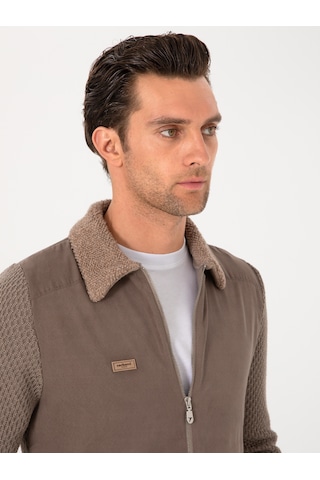 Cacharel Vizon Slim Fit Triko Hırka Kahverengi