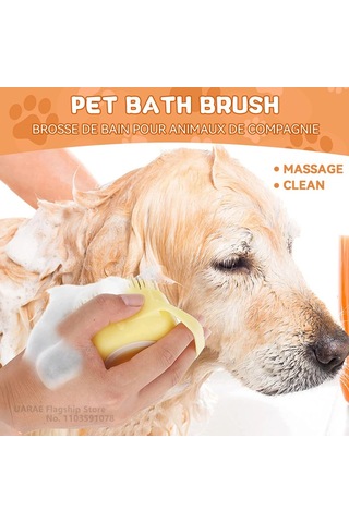 Jl Köpek Yumuşak Silikon Banyo Fırçası Pet Masaj Fırçası 2'li