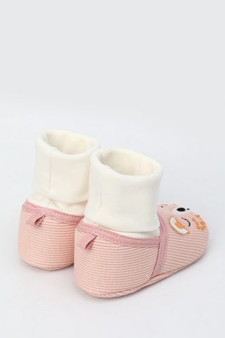 Baby Shez Bebek Ayakkabısı Yumuşak Kaymaz Taban Rahat Çoraplı Patik Pembe