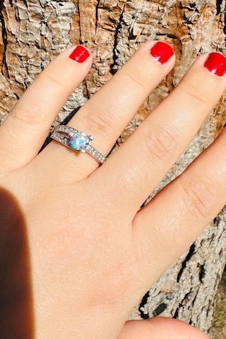 Gümüş Alyans Yüzük Zirkon Taşlı Sodyum Kaplama 925 Ayar 3,49 Gram