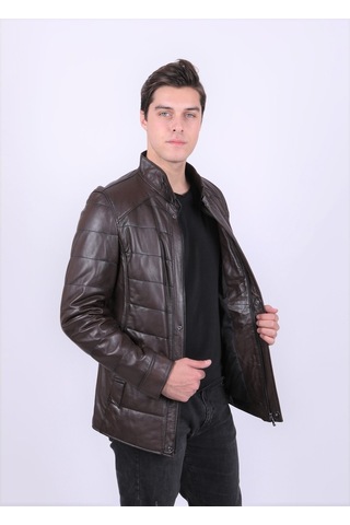 New Zaya Leather Erkek Kahverengi Deri Mont Hakiki Deri (468607194) Kahverengi