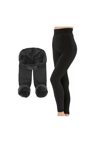 Yumşak Kadın Havlu Termal Tayt Siyah