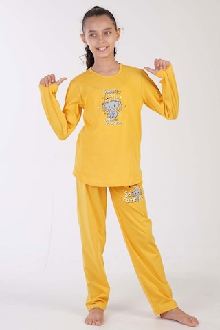 Kız Çocuk Uzun Kol Sarı Pijama Takımı C3t0n7o122 001