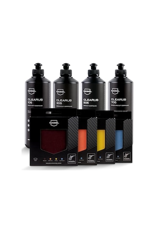 Nasiol-SET 14-Clearub (105,305,505,705) Çizik Giderici Polisaj Pastası (2kg) ve Polisaj Süngeri (4Adt) Seti