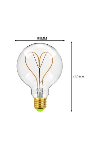 Besthome1 G95 220v 4w Dimmable Led Filament, Vintage Kalp Desenli, Yüksek Renk Kalite, Ev Dekoru Işıkları Diğer