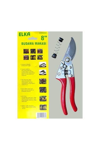 Budama Makası Elka Bağ Makası Pro 8 Yedek Yaylı Bahçe Ağaç Dal Kırpma Makası