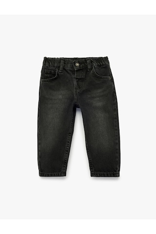 Koton Cep Detaylı Pamuklu Denim Pantolon Antrasit 7wmb40001td