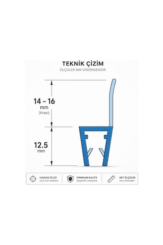 Ayrıntıshop Duşakabin Alt Suluk Fitil Conta Uzunluk 60cm - 4mm İle 6mm Camlar İçin 100 Cm Genel