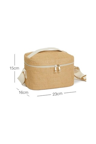 Ocean Home Textile Küçük Boy Jüt Soğuk Tutan Çanta 23 X 16 X 15 Cm Açık Bej
